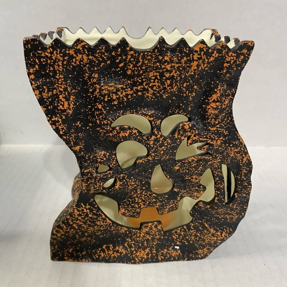Partylite Luminary Pumpkin Tea light Halloween Like New